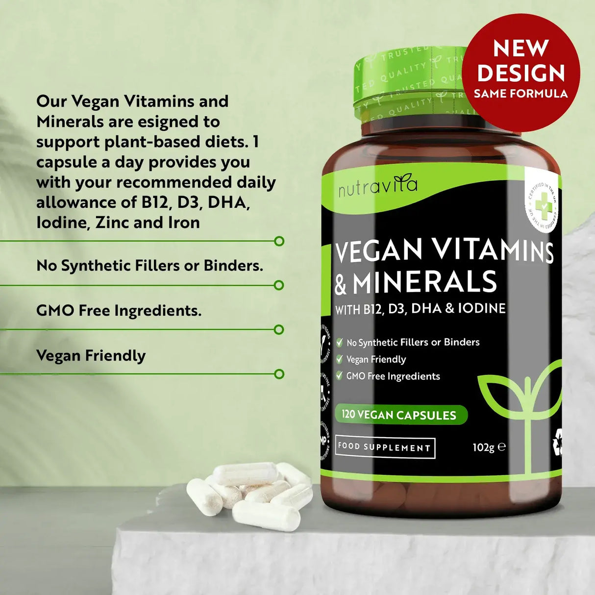 Multivitaminico essenziale vegano /120 capsule, 120 giorni/ <tc>Nutravita</tc>
