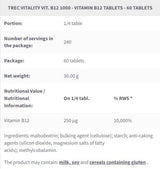 Vit. B121000| Vitamina B12 Metilcobalamina - 60 Compresse