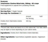 VitaCholine Colina Bitartrato 300 mg 60 capsule