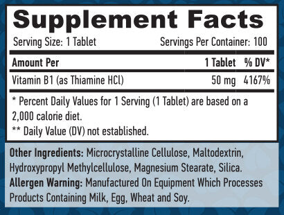 Vitamina B-1/tiamina/ 50 mg. /100 compresse.