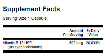 Vitamina B-12 500 mcg - 100 capsule