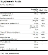 Complesso di vitamina B-125 - Alta potenza 250 capsule