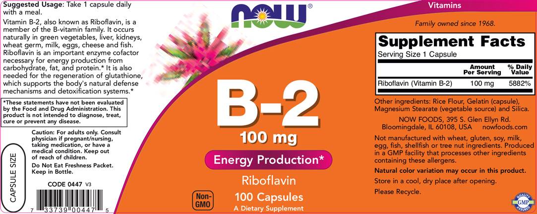 Vitamina B-2/Riboflavina 100 mg - 100 capsule