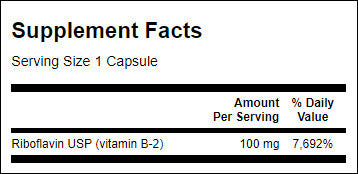 Vitamina B-2/Riboflavina 100 mg - 100 capsule