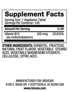 Vitamina B12 500 Metilcobalamina a dissoluzione rapida/100 Compresse