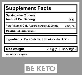 Polvere di vitamina C 100% - 200 grammi