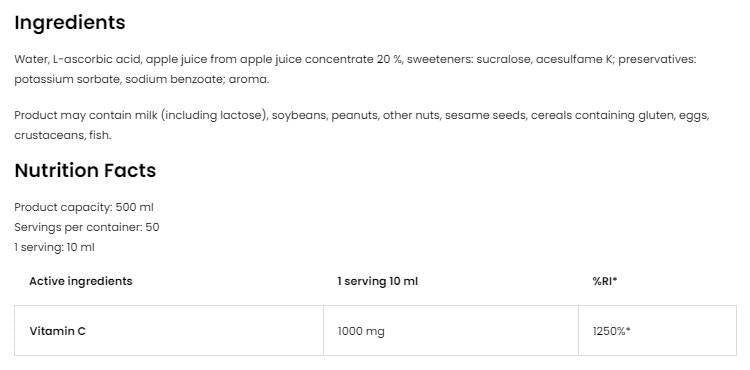Vitamina C 1000 Liquida 500 ml