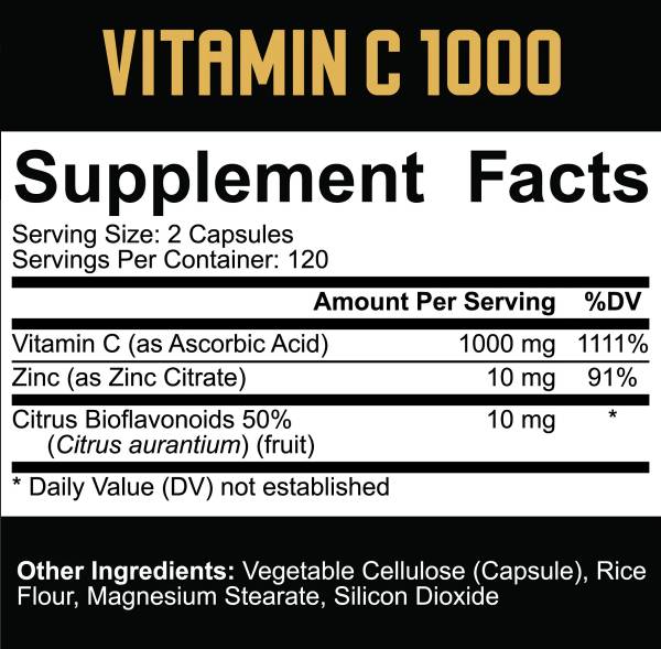 Vitamina C 1000 | con Zinco & Bioflavonoidi di agrumi - 240 capsule