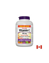 Vitamina C 500 mg masticabile - Vitamina C 500 mg, 300 compresse masticabili <tc>Webber Naturals</tc>