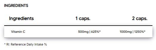 Vitamina C 500 mg | Acido L-Ascorbico - 120 capsule