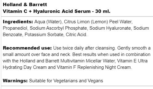 Siero Vitamina C + Acido Ialuronico - 30 ml