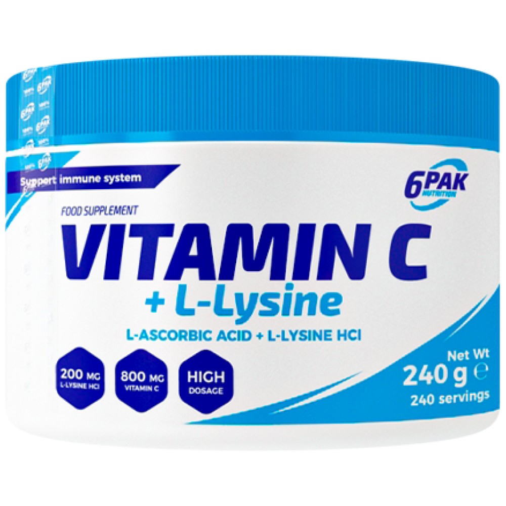 Polvere di vitamina C + L-lisina - 240 grammi
