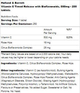 Vitamina C a rilascio temporizzato 500 mg | Con bioflavonoidi - 250 compresse