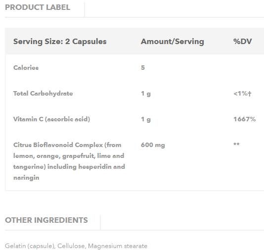 Vitamina C con Bioflavonoidi 500 mg - 100 capsule