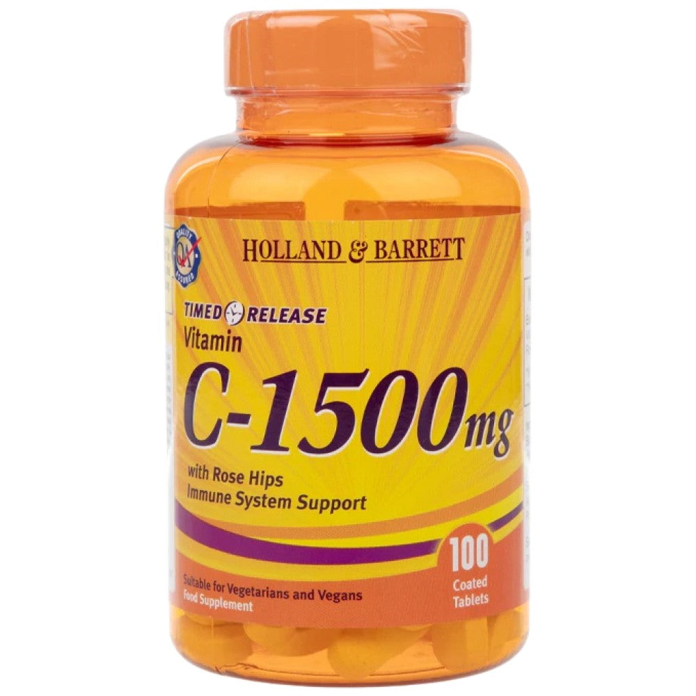 Vitamina C con rosa canina 1500 mg | Rilascio temporizzato - 100 compresse