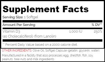 Vitamina D3 1000 UI - 180 capsule gel