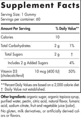 Caramelle gommose alla vitamina D3 per bambini 400 UI - 60 caramelle gommose