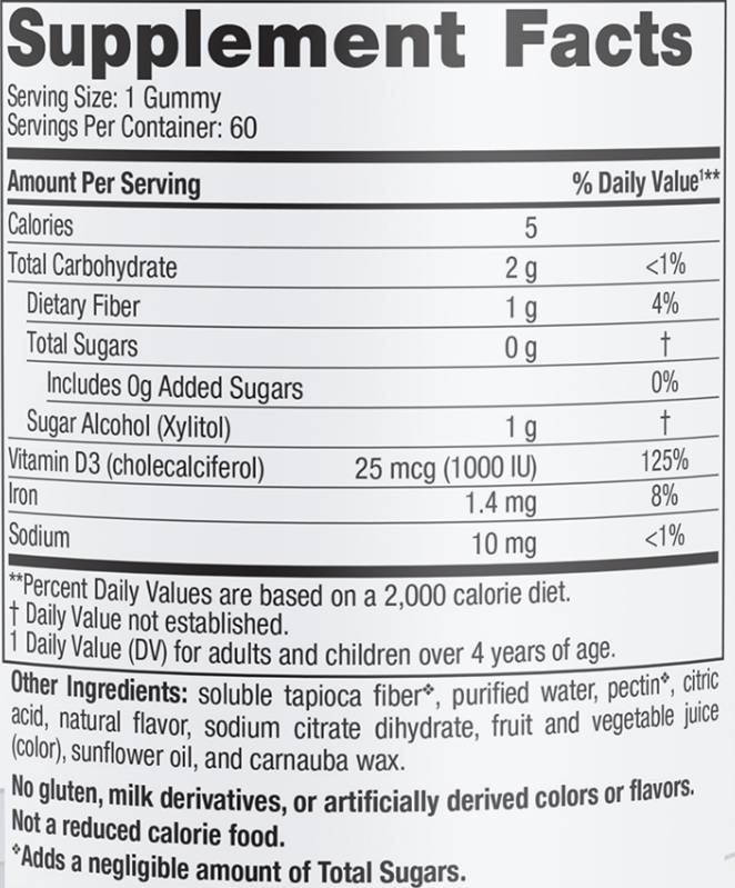 Vitamina D3 Zero Sugar 1000 UI - 60 caramelle gommose