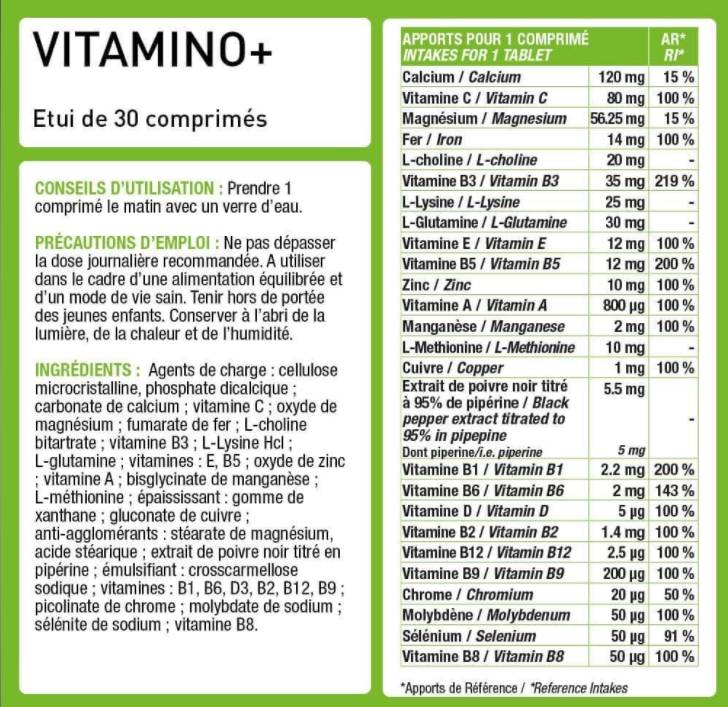 Vitamina+ | Complesso multivitaminico Immunità e fatica - 30 capsule