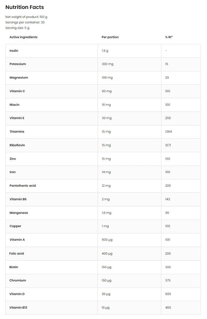 Polvere VitandMin | Formula multivitaminica e minerale 150 grammi