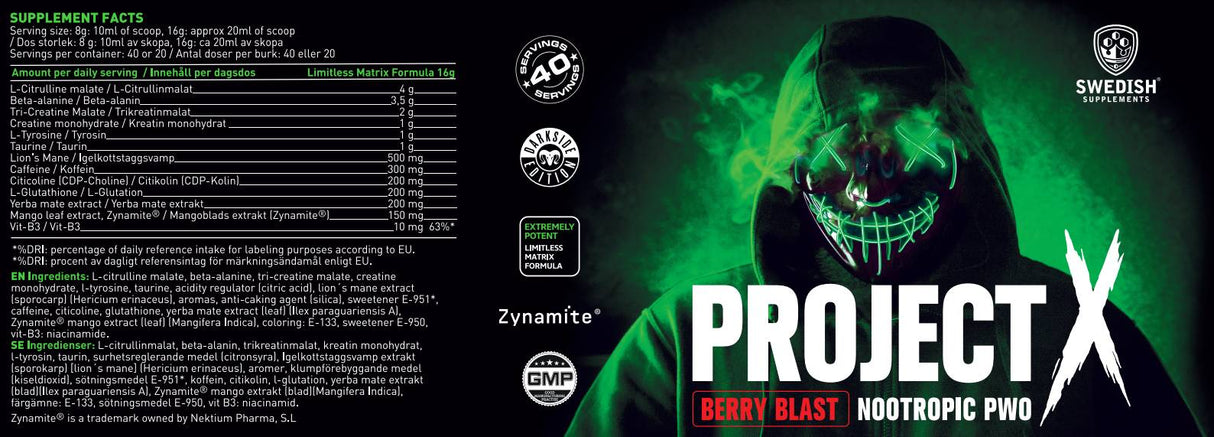 Progetto x 2.0 | Pre -allenamento nootropico avanzato - 330 grammi