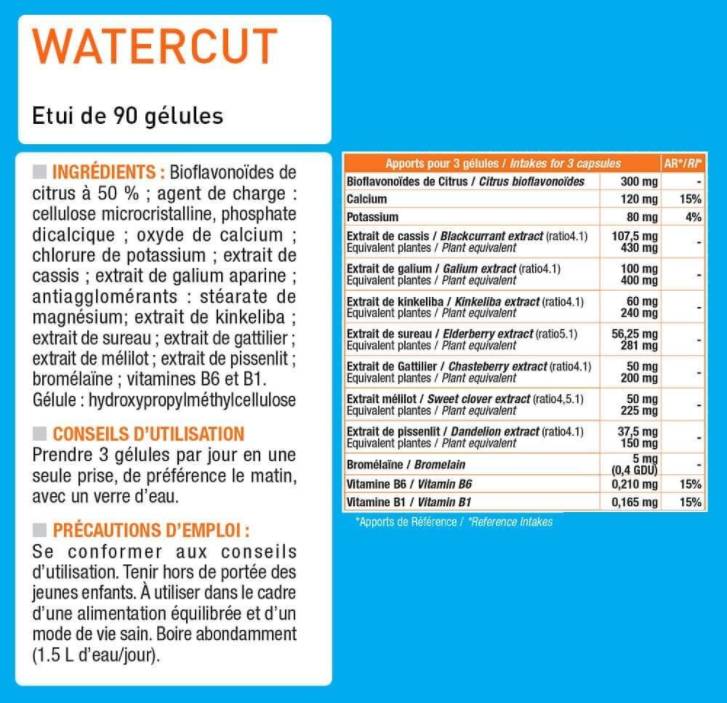 Taglio ad acqua | Diuretico in eccesso d'acqua - 90 capsule