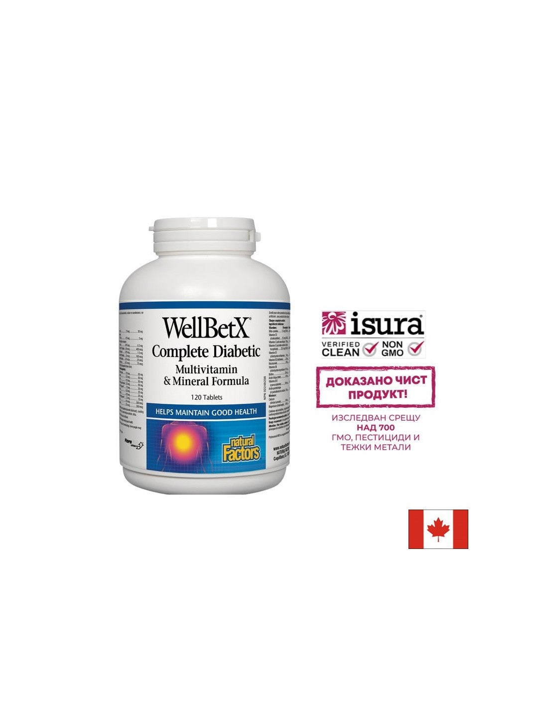 WellBetX® Complete Diabetic/Multivitaminico per diabetici x 120 compresse <tc>Natural Factors</tc>