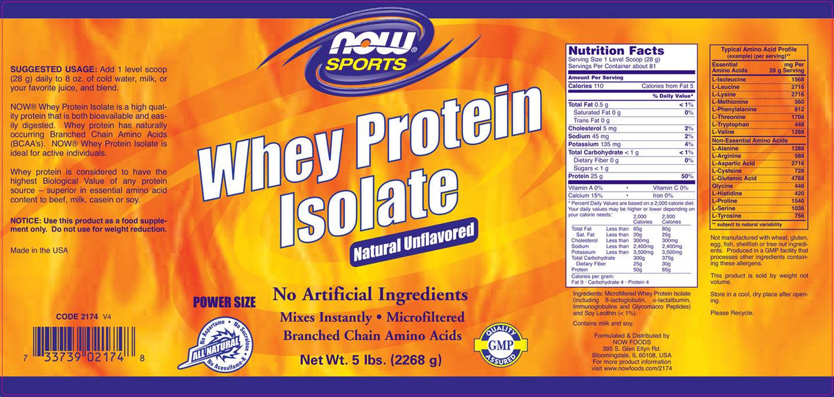 Proteine ​​isolate del siero di latte /Non aromatizzate/ - 2268 grammi