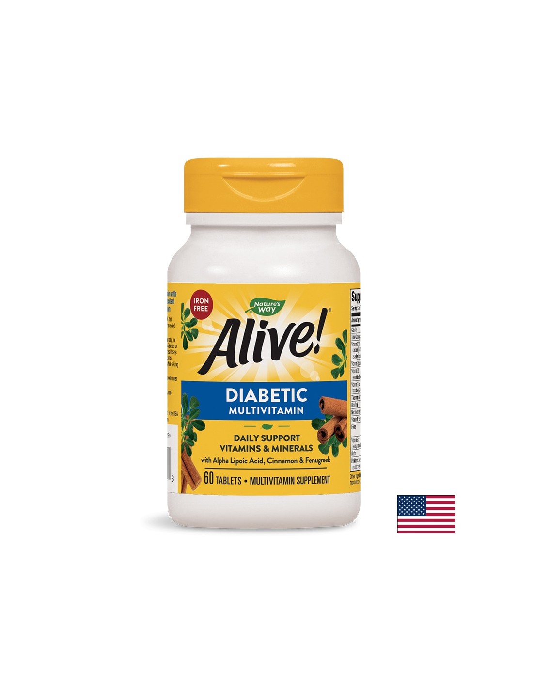 Multivitaminici per diabetici Alimenti integrali <tc>Alive</tc>! - <tc>Alive</tc>! Multivitaminico per diabetici, 60 compresse Nature's Way