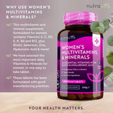 Multivitaminici da donna con biotina e acido ialuronico 180 compresse vegane