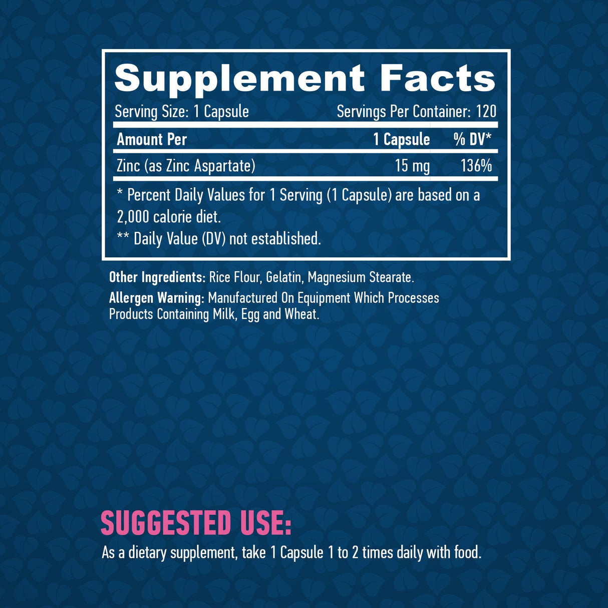 Zinco 15 mg. /120 capsule.