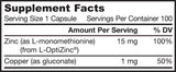 Zinc Balance/L-Opti Zinc 15 mg - 100 capsule