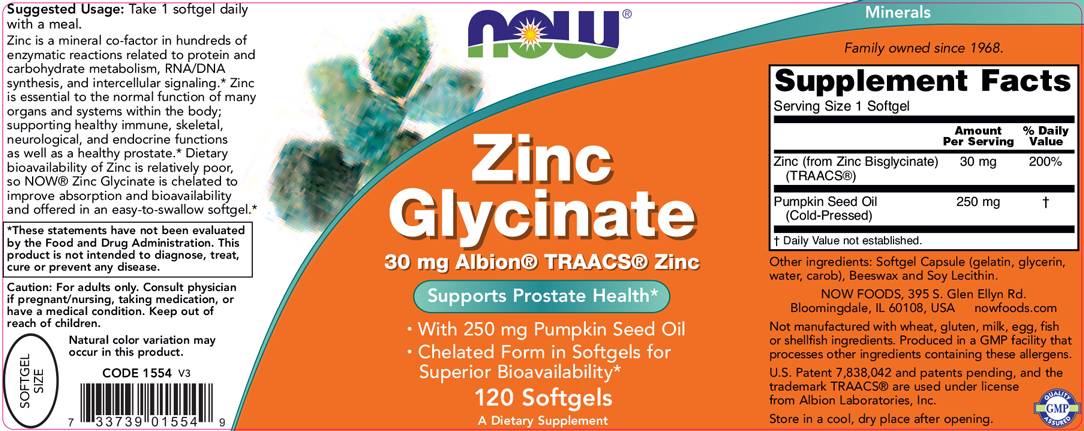 Zinco glicinato 30 mg. /120 capsule molli