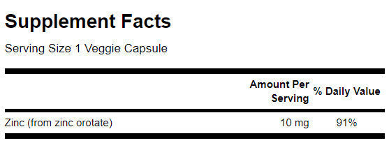 Zinco Orotato 10 mg - 60 capsule