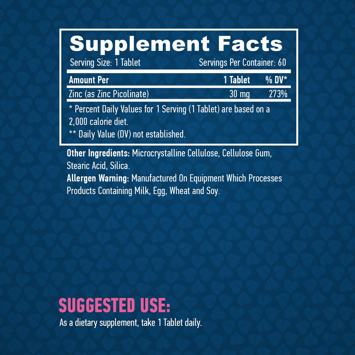 Zinco picolinato 30 mg./60 compresse.