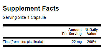 Forma preferita per il corpo di zinco picolinato 22 mg./60 capsule. -0