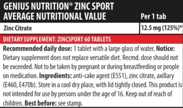 Zinco Sport - 60 compresse