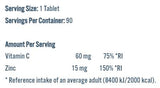 Vitalità dello zinco | Bisglicinato di zinco 15 mg - 90 capsule