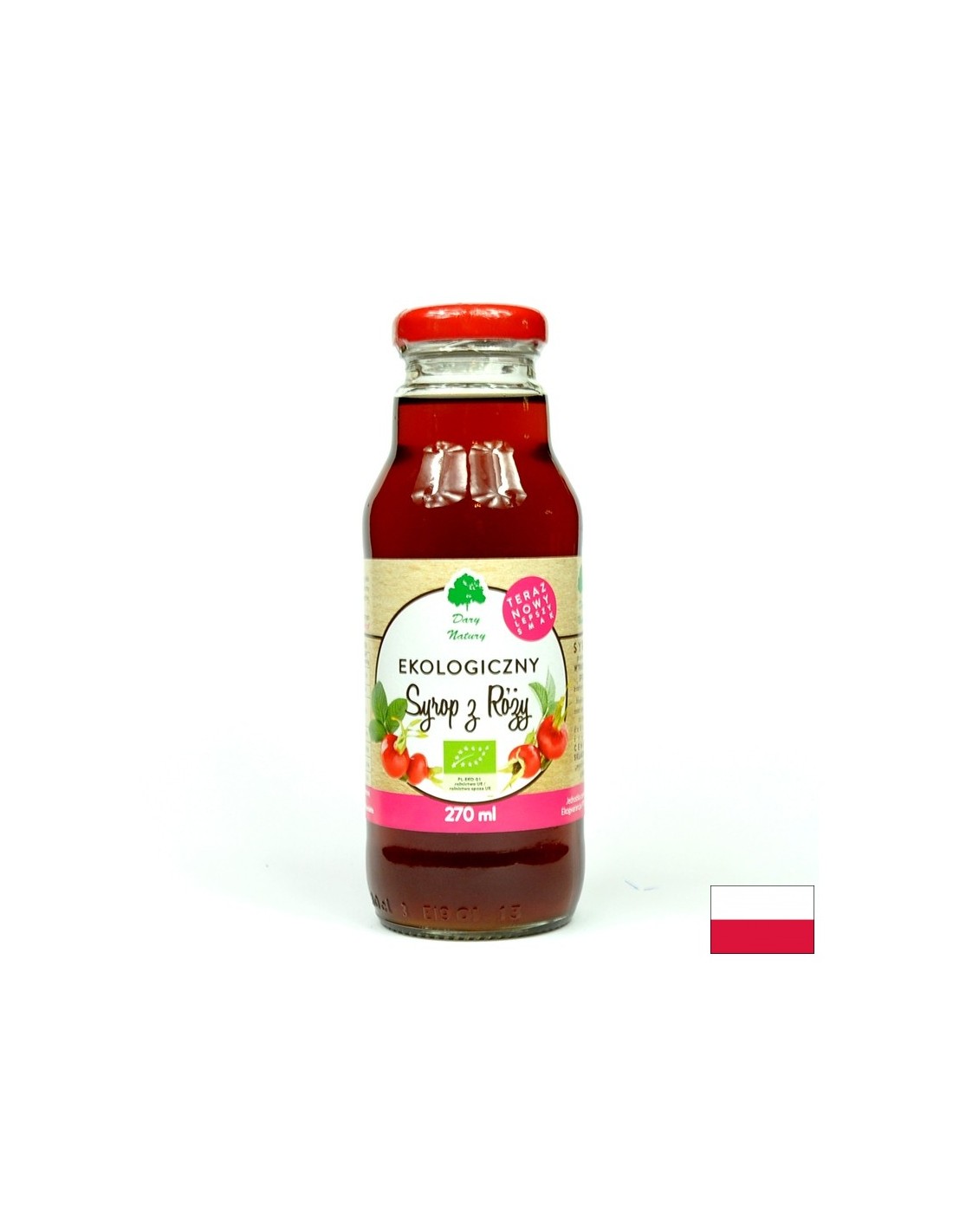 Sciroppo di rosa canina biologico da aggiungere a bevande e dessert - Salute del cuore e del sistema immunitario, antiossidante, 270 ml
