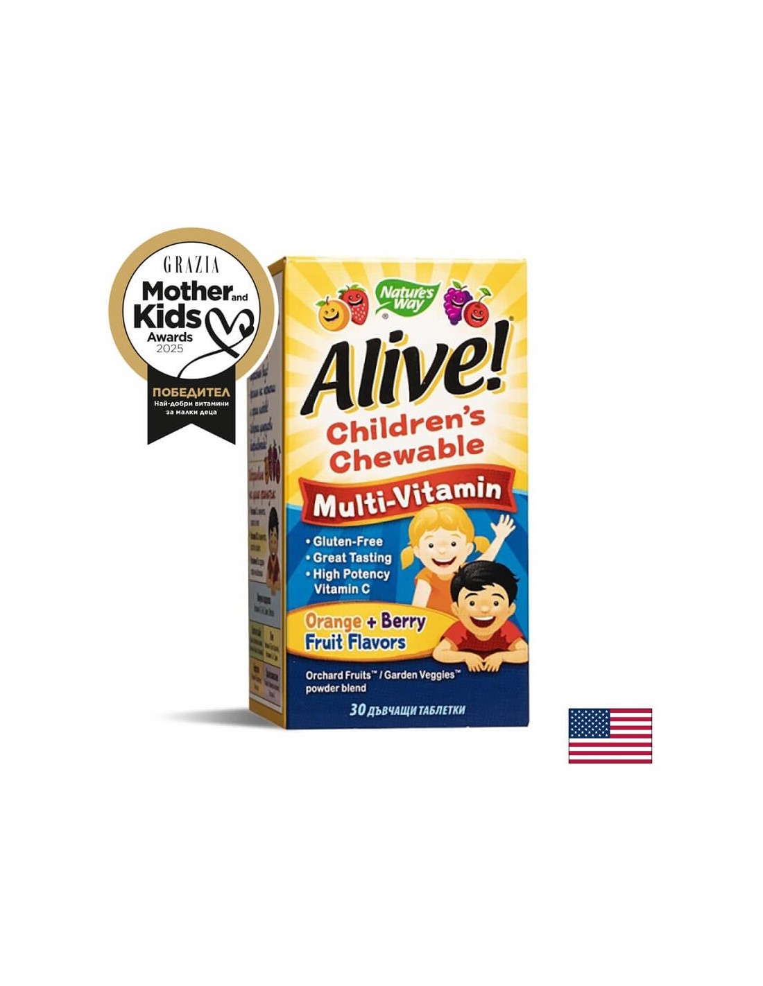 <tc>Alive</tc>! Compresse multivitaminiche masticabili per bambini - 30 compresse masticabili