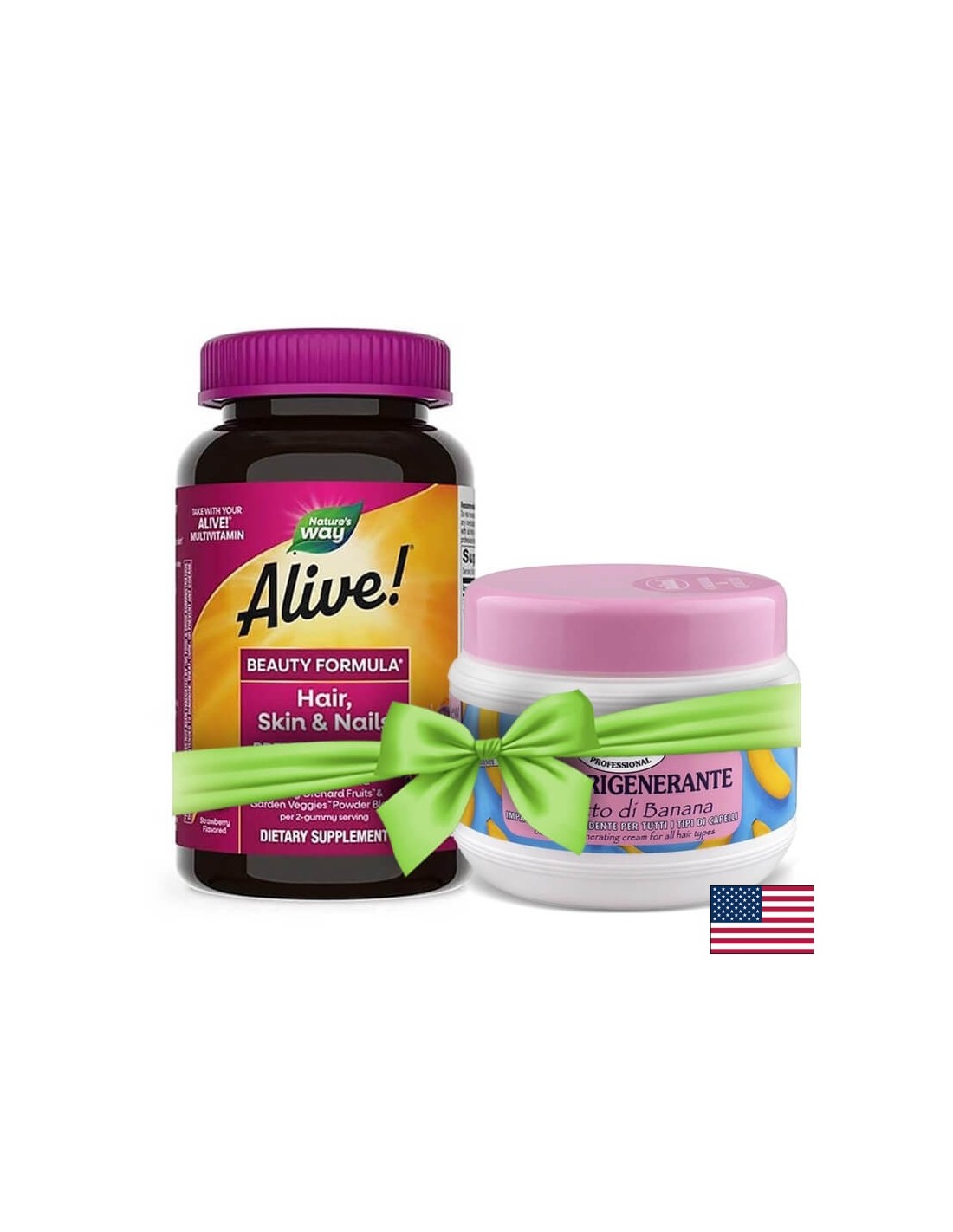 <tc>Alive</tc>! Formula Premium Multivitaminica Gommosa per Capelli, Pelle e Unghie / <tc>Alive</tc>! Capelli, pelle e unghie - Formula Premium, 60 compresse di gel Nature's Way