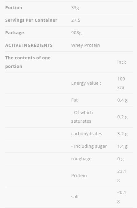 Proteina del siero di latte - 908 grammi