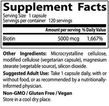 Miglior biotina 5000 mcg - 120 capsule