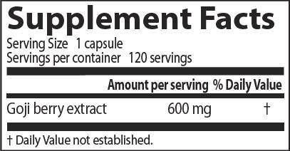 Miglior estratto di bacche di Goji 600 mg - 120 capsule