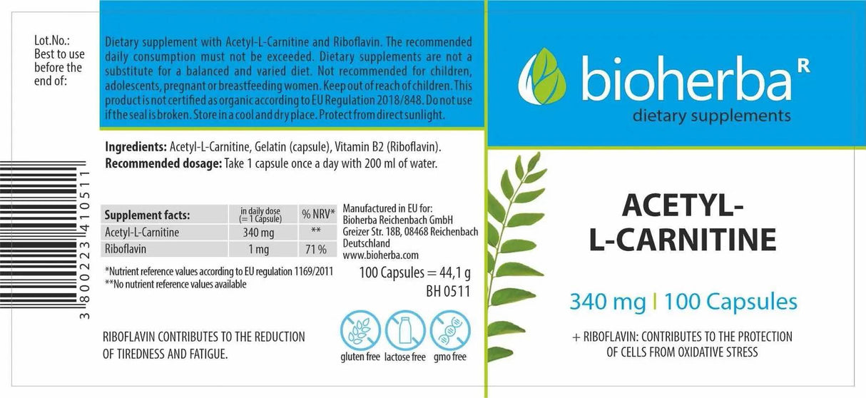 Acetil L -carnitina 250 mg - 100 capsule