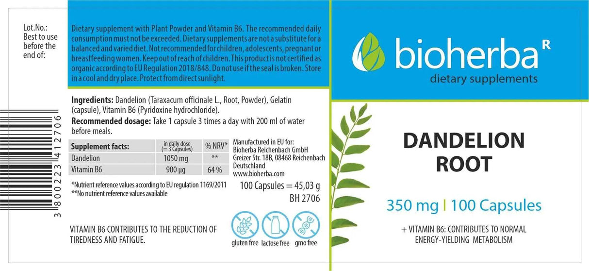 Dandelion Root 350 mg - 100 capsule