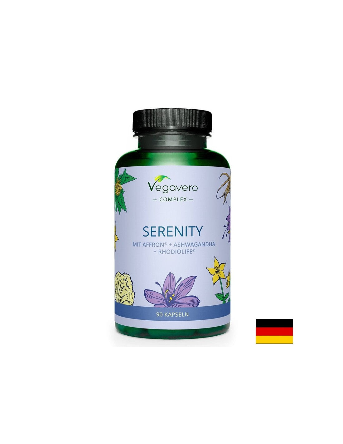 Formula di antistress a base di erbe con zafferano + ashwagandha e radice dorata, 90 capsule
