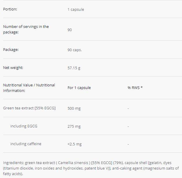 Tè verde | 55% EGCG - 90 capsule