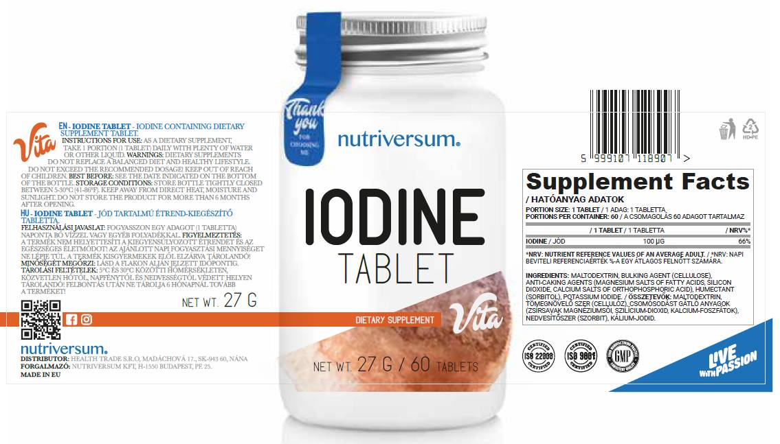 Compresse di iodio 100 mcg - 60 compresse