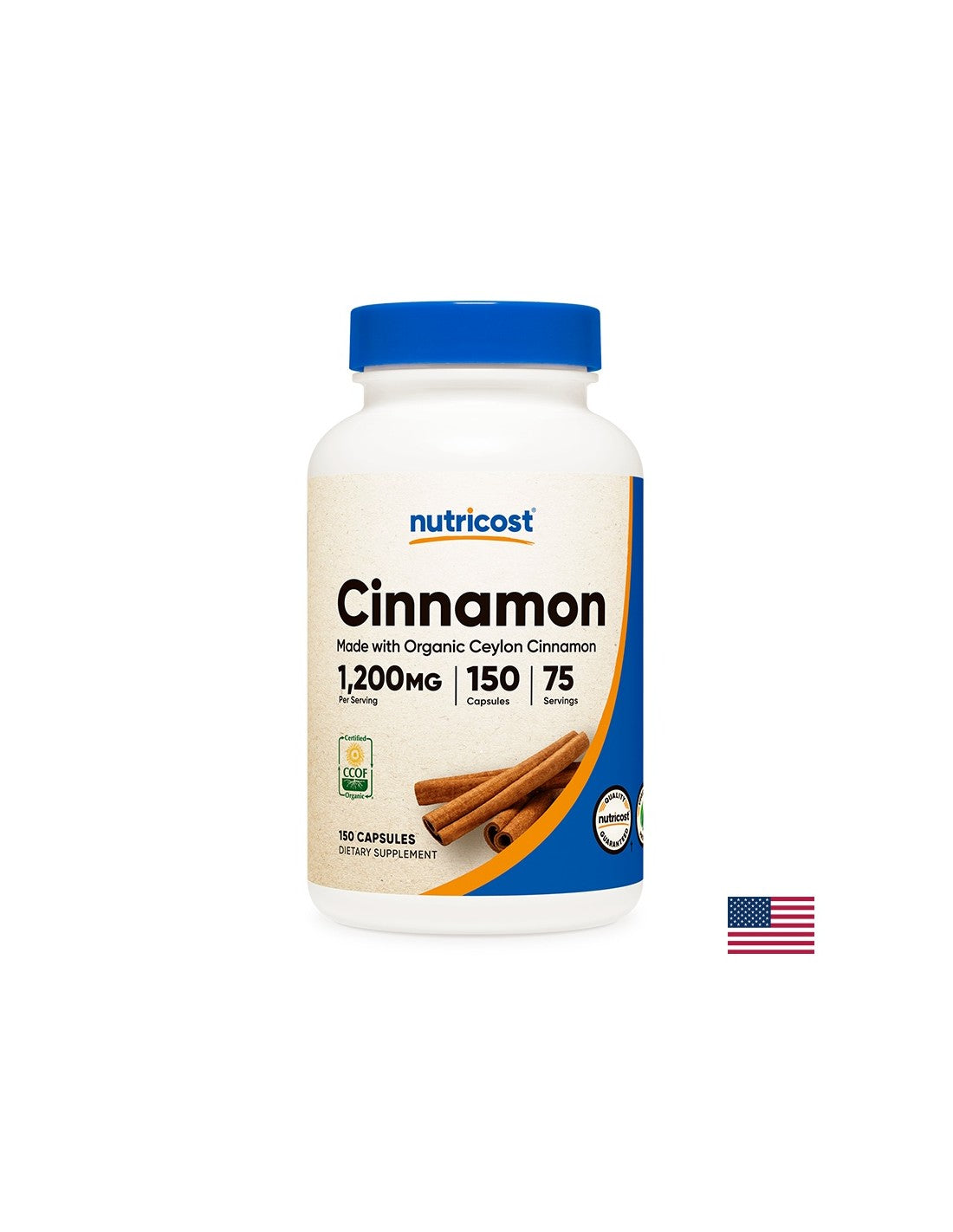 Controllo della glicemia nel diabete - Cannella di Ceylon 150 capsule <tc>Nutricost</tc>